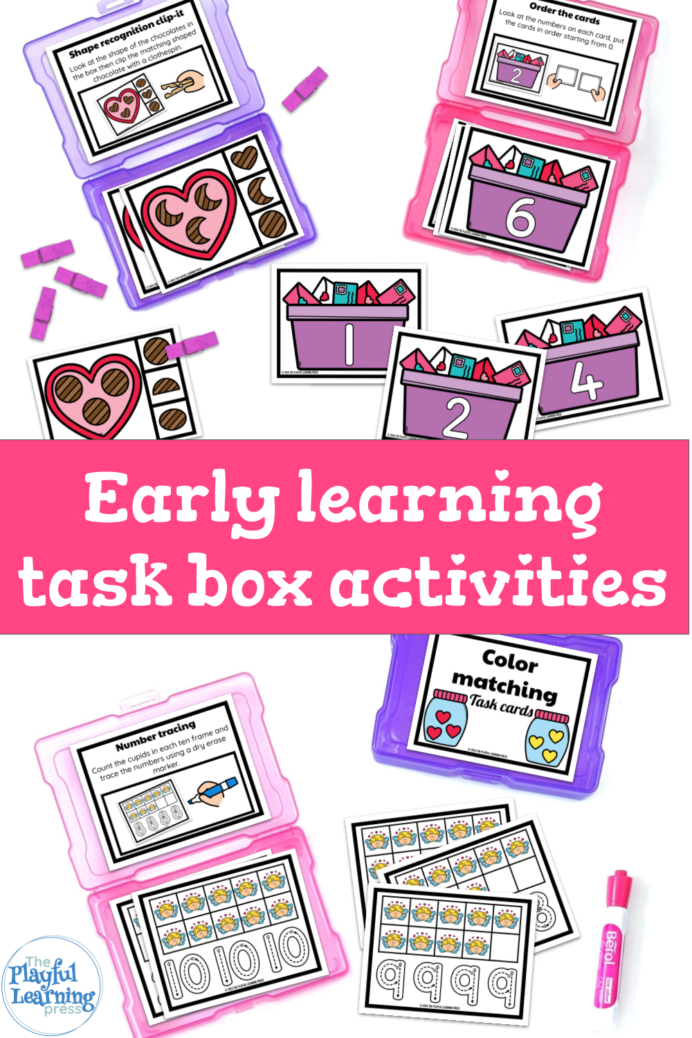 Valentine's early learning task box activities