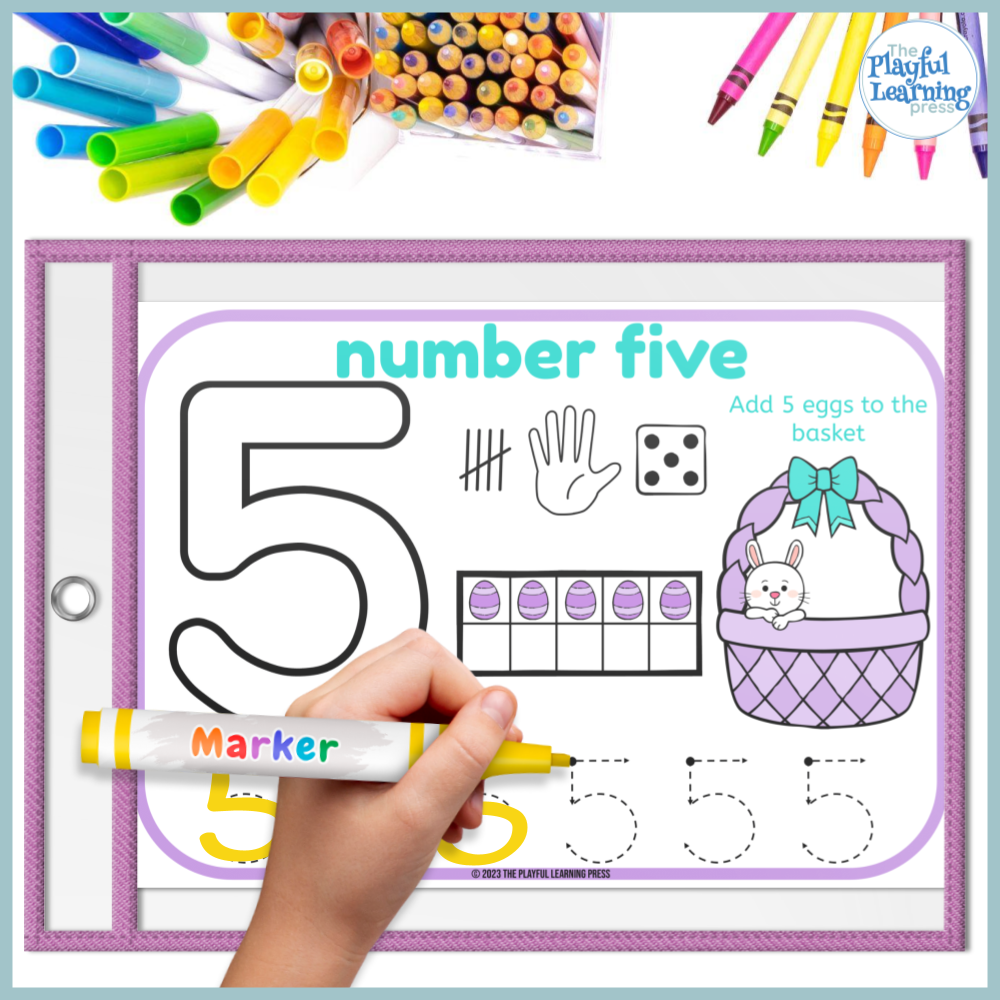 Easter number activity mats