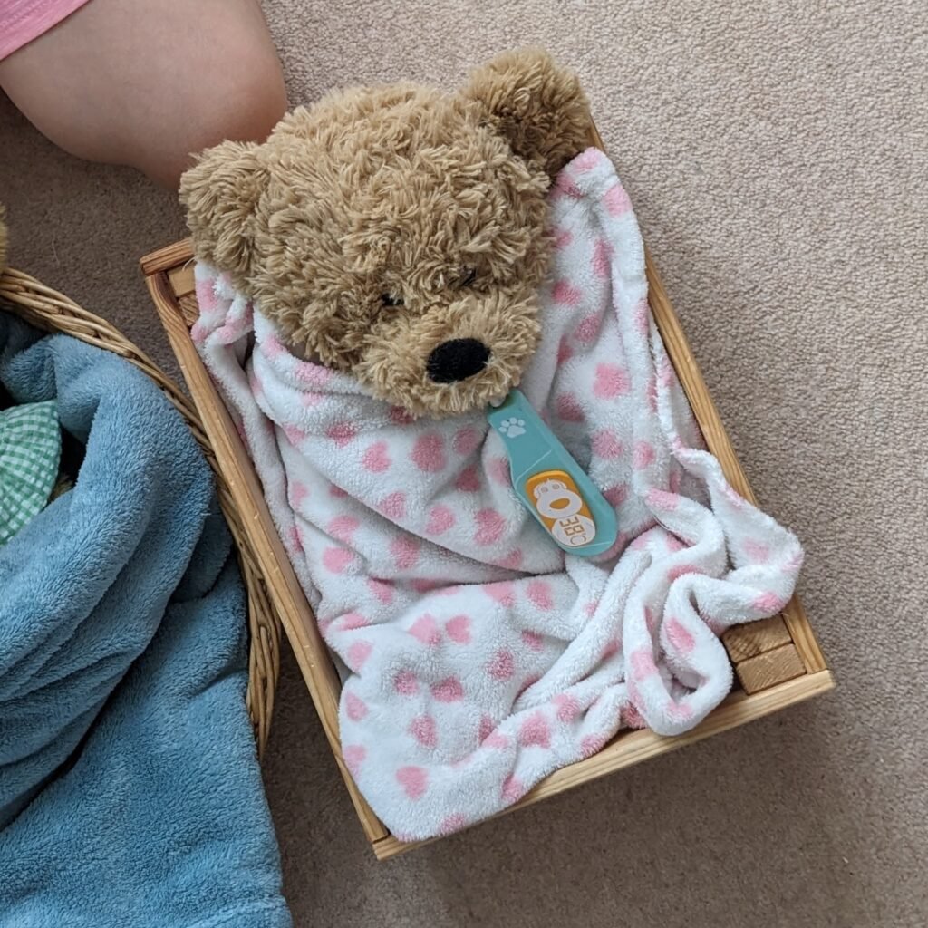 dramatic play hospital teddy bear in box bed