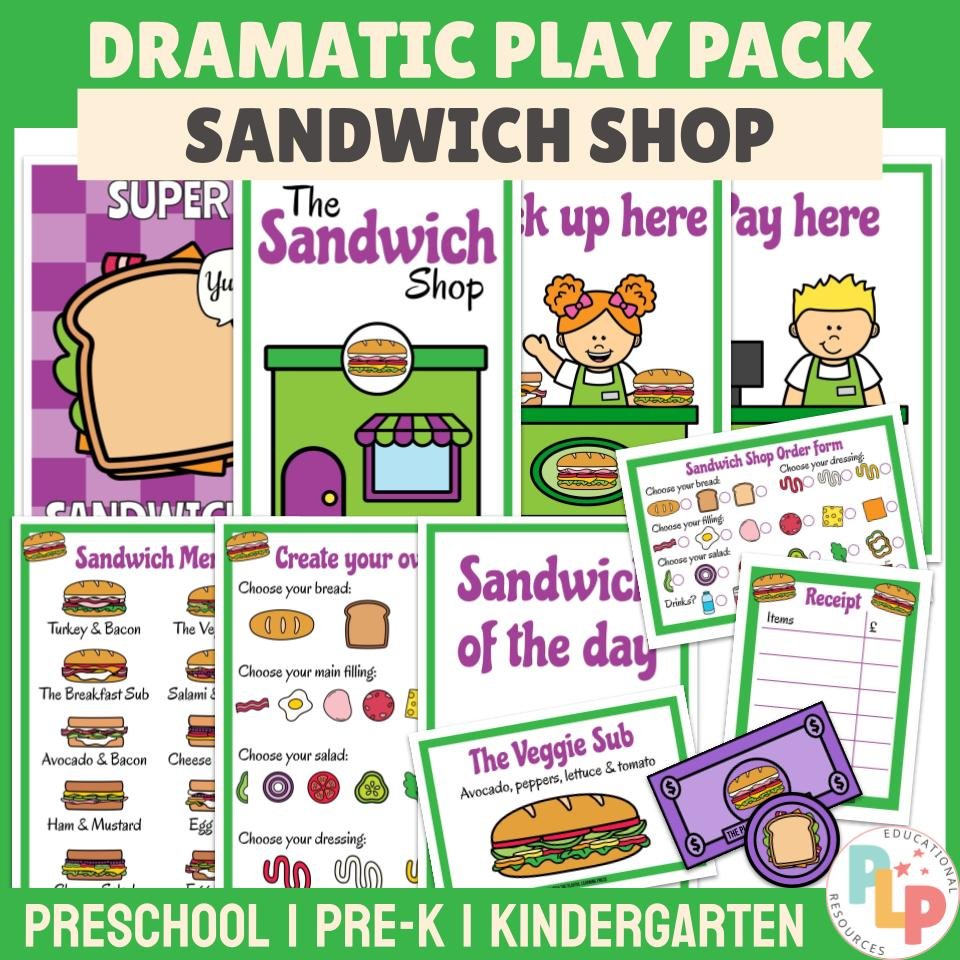 Sandwich shop dramatic play