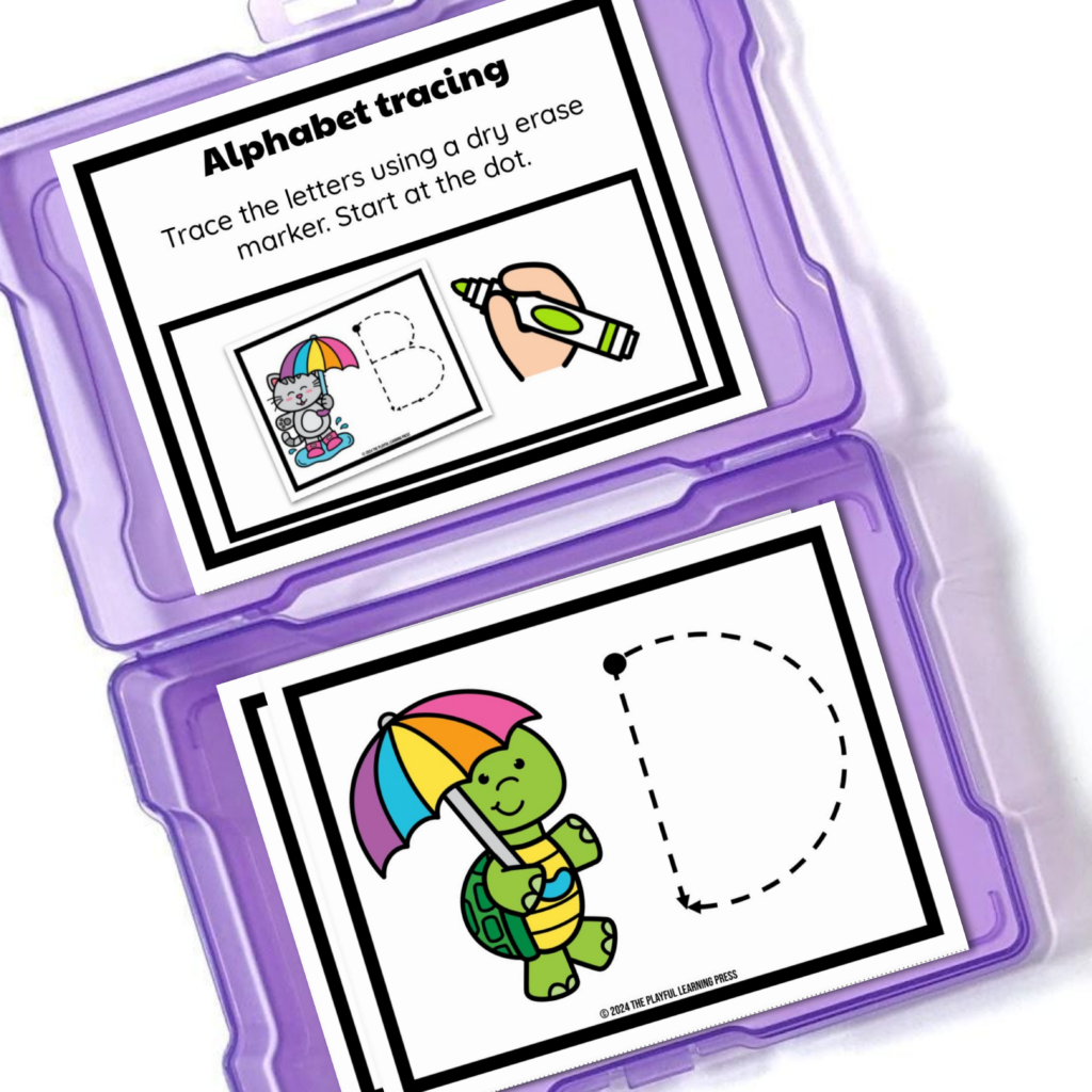 Spring task box alphabet tracing